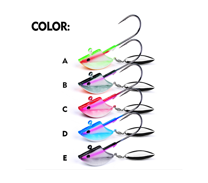 5 colors jig head hooks